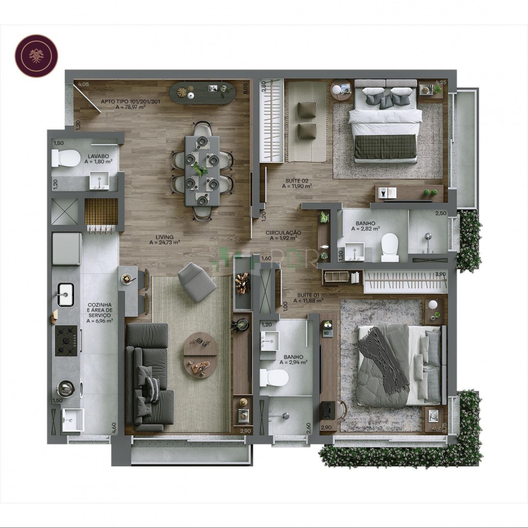 Apartamento, 2 quartos, 78 m² - Foto 23